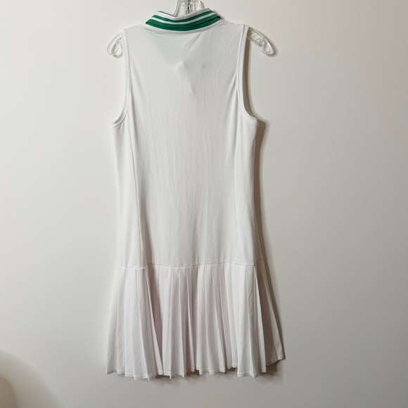 New ADDISON BAY Green Pique Performance Pleated Augusta Tennis Dress Sz LG $168 - Picture 3 of 7